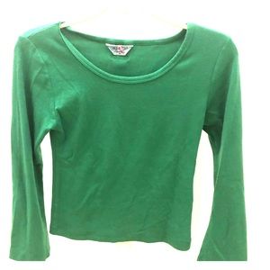 70s vibe green Long-sleeve top